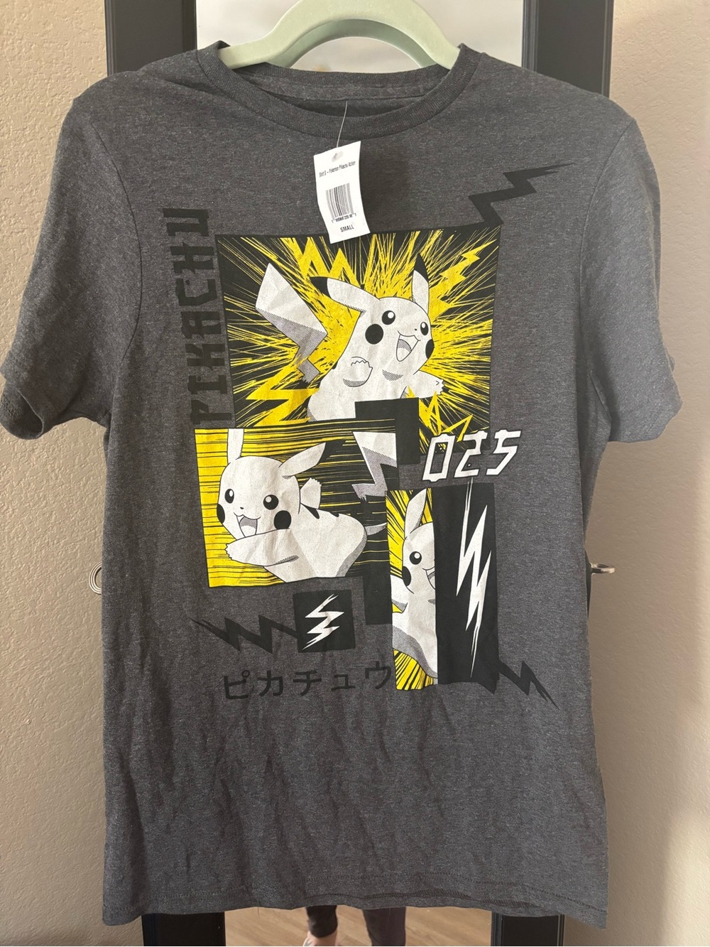 Pokemon Pikachu Graphic Tee - Gray and Yellow